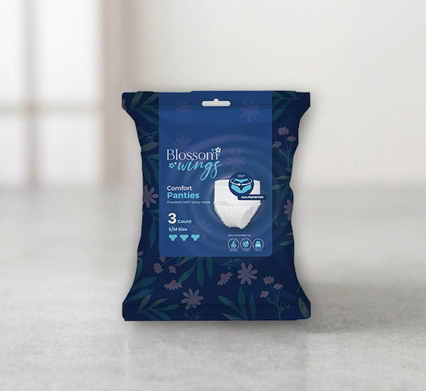 Blossom Wings Comfort Panties collection — disposable organic cotton period underwear