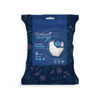 Blossom Wings Comfort Panties size S/M — pack of 3 disposable organic cotton period underwear